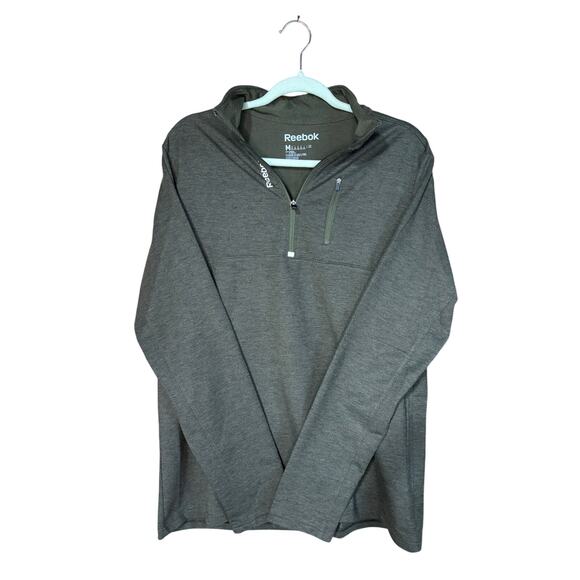 Reebok Men’s 3/4 Zip Pullover Green Size M Athletic Training Casual GUC - Picture 1 of 5